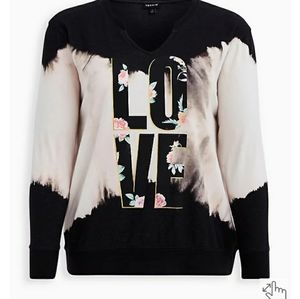 Torrid- Love Black Wash Sweatshirt